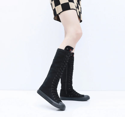 Funki Findz | Boots | Women's High Top Lace Up Canvas Boots
