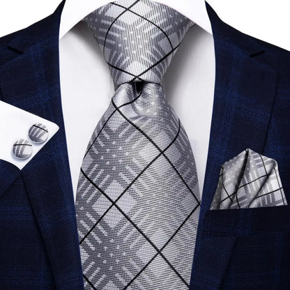 Funki Findz | Neckties | Men's 3pcs White Silk Wedding Tie Sets