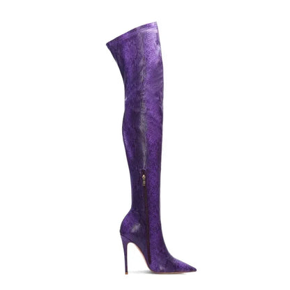 Funki Findz | Boots | Women's Snake Print Cloth Long Boots