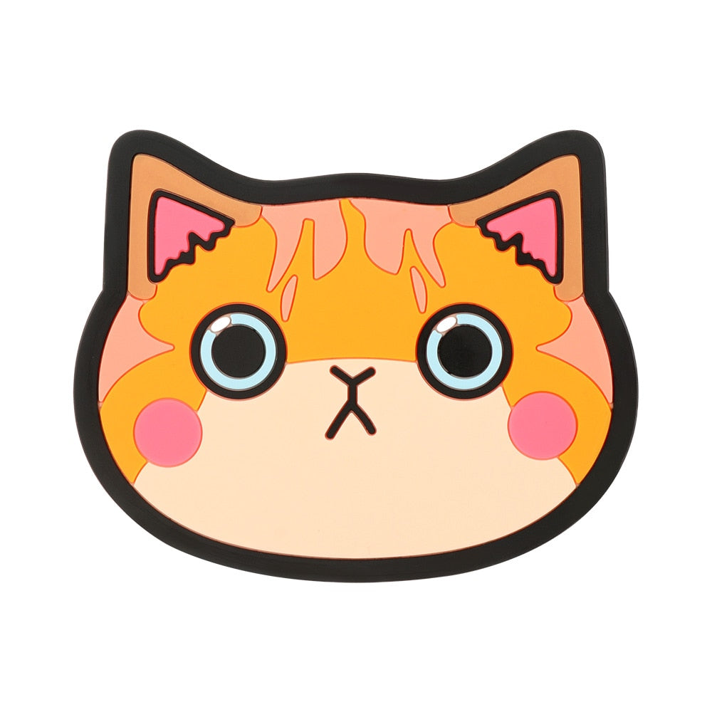 Funki Findz | Coasters | Cute Cartoon Cat Face Cup Mats 6 Pcs