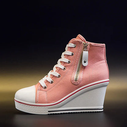 Funki Findz | Boots | Women's High Platform Zipper Sneakers