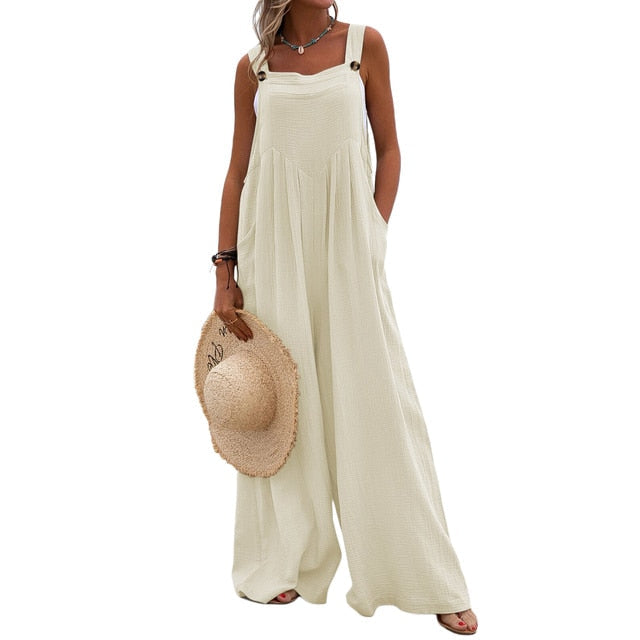 Funki Findz | Pants | Women's Elegant Wide Leg Bib Romper