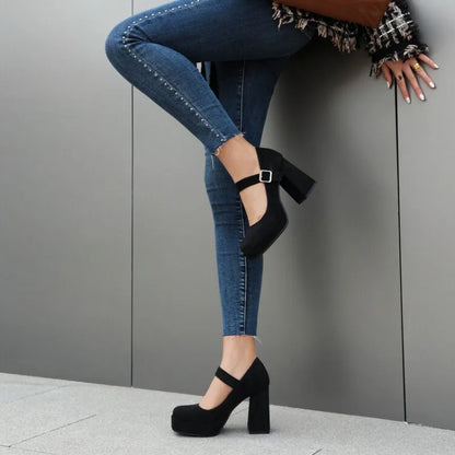 Funki Findz | Shoes | Women's Faux Suede Mary Jane Platforms