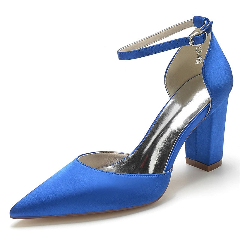 Funki Findz | Shoes | Women's Satin Block Heel Wedding Shoes