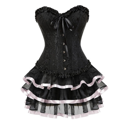Funki Findz | Dresses | Women's Victorian Corset Dress 2Pcs Set