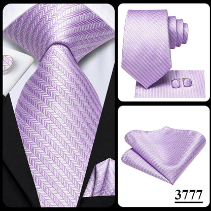 Funki Findz | Neckties | Men's Purple Silk Wedding 3Pcs Tie Set