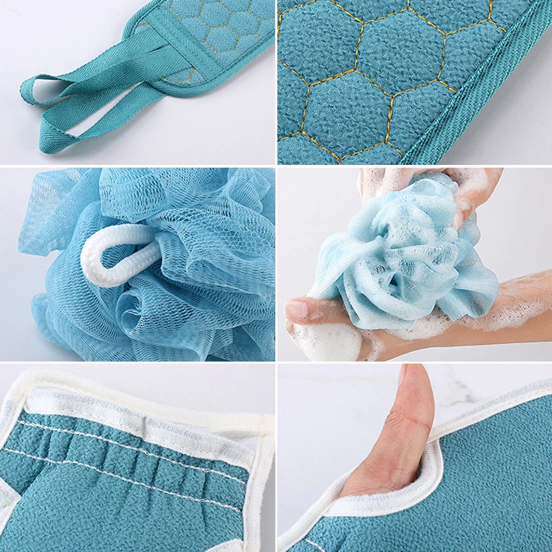 Funki Buys | Back Scrubber | Soft Loofah Bath Brush 3 Pcs Set Back Scrubber Belt