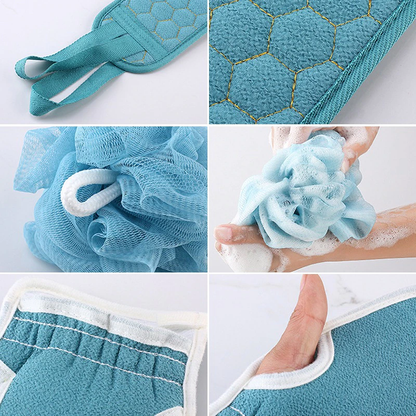 Funki Buys | Back Scrubber | Soft Loofah Bath Brush 3 Pcs Set Back Scrubber Belt