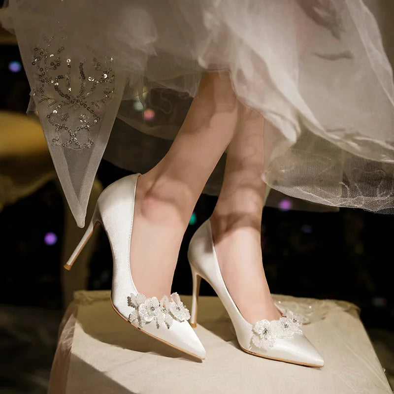 Funki Findz | Shoes | Women's French Silk Flower Wedding Shoe