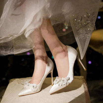 Funki Findz | Shoes | Women's French Silk Flower Wedding Shoe