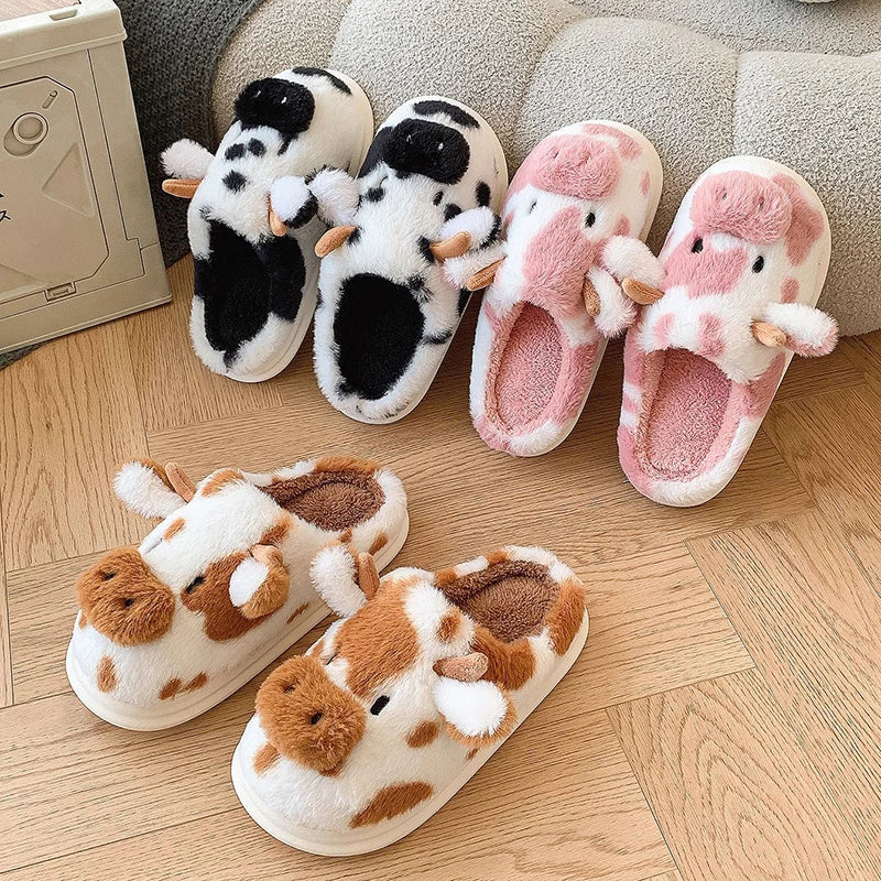 Funki Findz | Shoes | Women's Warm Cartoon Cow Slippers