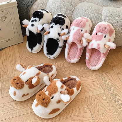 Funki Findz | Shoes | Women's Warm Cartoon Cow Slippers