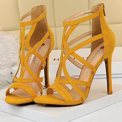 Funki Findz | Shoes | Women's Lattice High Heel Roman Sandals