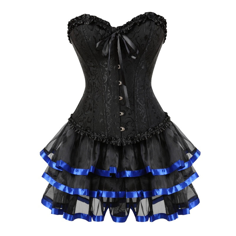 Funki Findz | Dresses | Women's Victorian Corset Dress 2Pcs Set