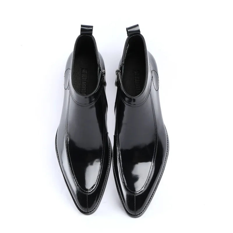 Funki Findz | Boots | Men's Leather Patent Formal Dress Boots