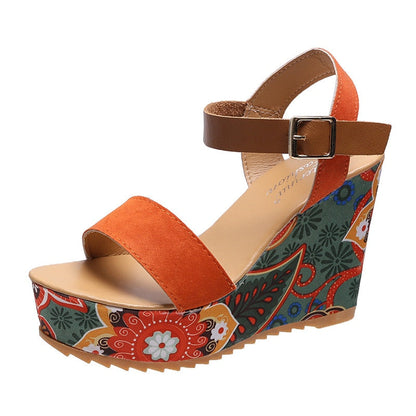 Funki Findz | Shoes | Women's Floral Platform Wedge Sandals