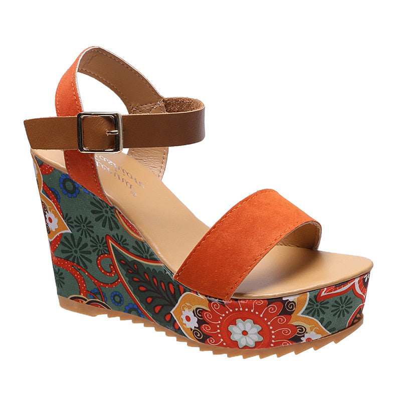 Funki Findz | Shoes | Women's Floral Platform Wedge Sandals