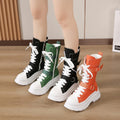 Funki Findz | Boots | Women's Canvas Chunky Platform Boots