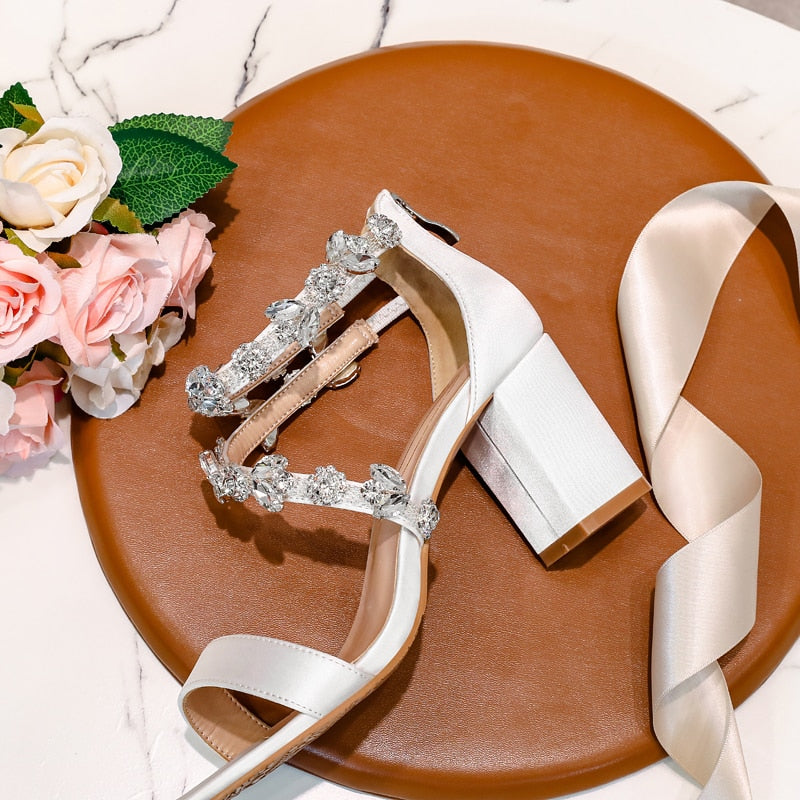 Funki Findz | Shoes | Women's Crystal Silk Wedding Sandals