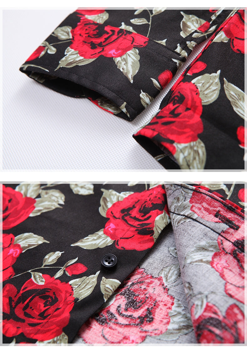 Funki Findz | Shirts | Men's Floral Print Long Sleeved Dress Shirt