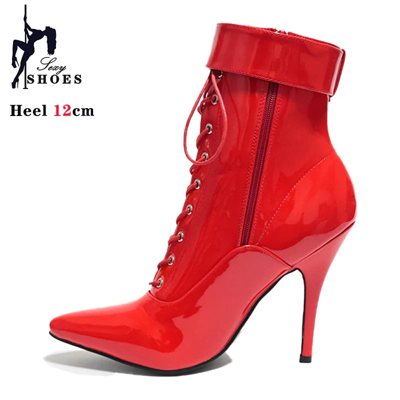 Funki Findz | Boots | Women's Patent Pointed Toe Ankle Boots