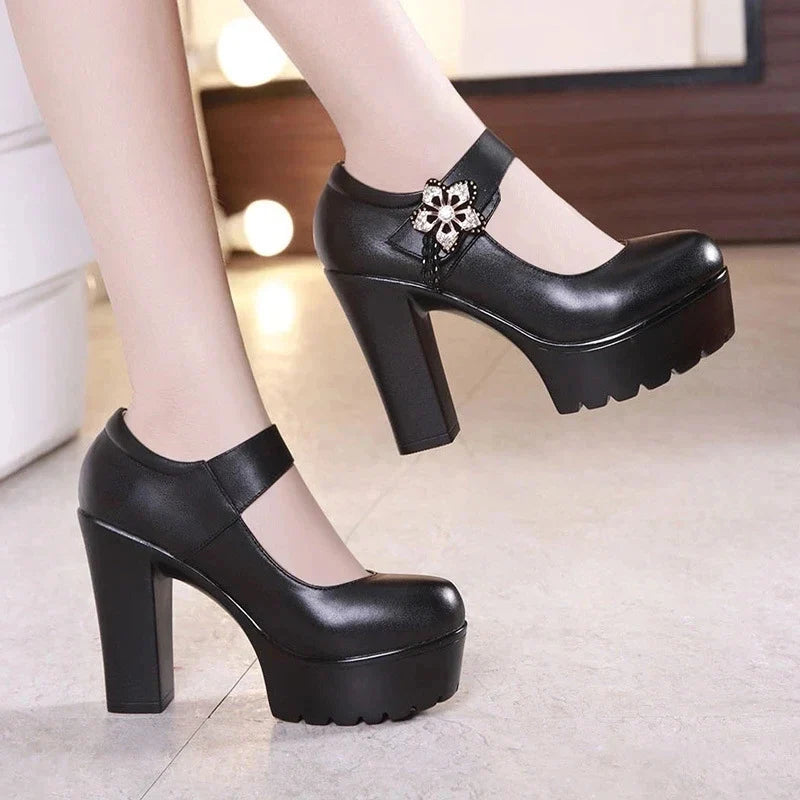 Funki Findz | Shoes | Women's Flower Buckle Mary Janes Heels