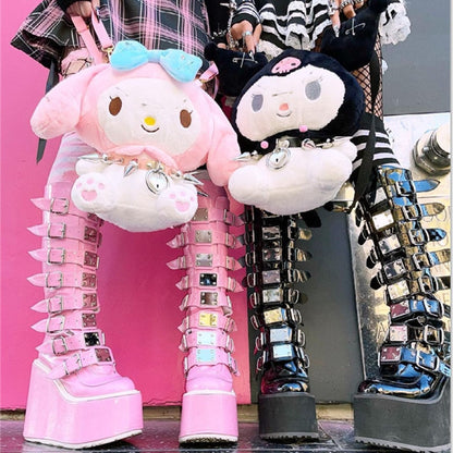 Funki Findz | Boots | Women's Punk Buckle Strap Platform Boots