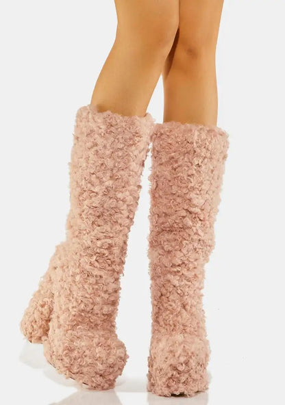 Funki Findz | Boots | Women's Knee-High Fuzzy Platform Boots