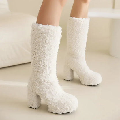 Funki Findz | Boots | Women's Fuzzy Faux Wool Platform Boots