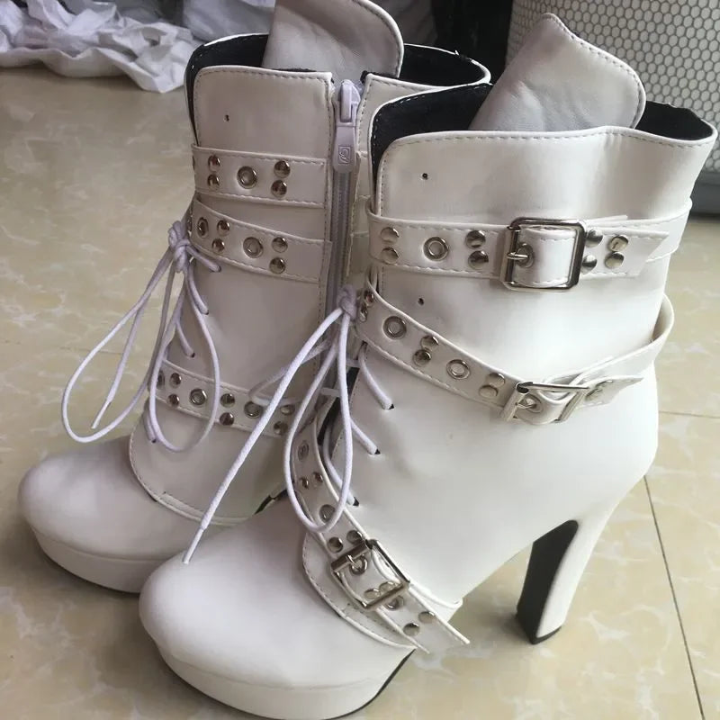 Funki Findz | Boots | Women's Buckle Strap Platform Ankle Boots