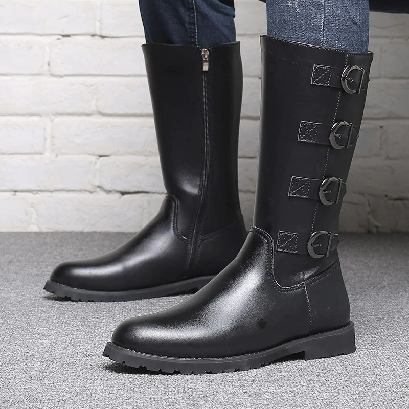 Funki Findz | Boots | Men's Gothic Punk Buckle Strap Biker Boots