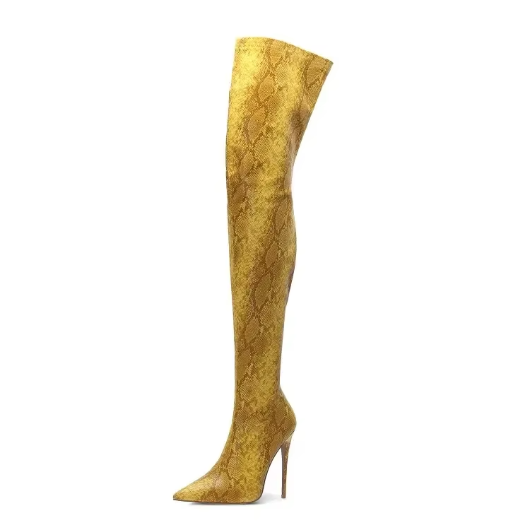 Funki Findz | Boots | Women's Snake Print Cloth Long Boots