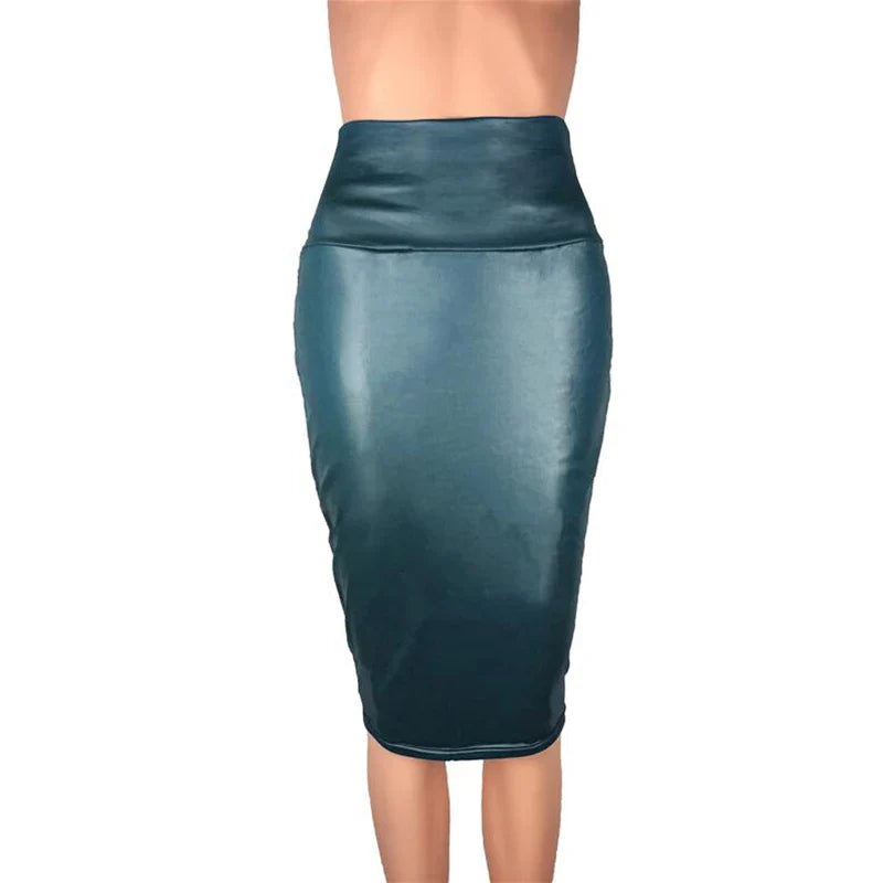 Funki Findz | Skirts | Women's Faux Leather Fitted Pencil Skirts