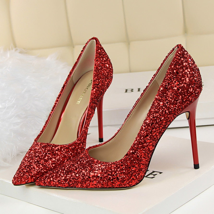 Funki Findz | Shoes | Women's High Heel Glitter Prom Pumps