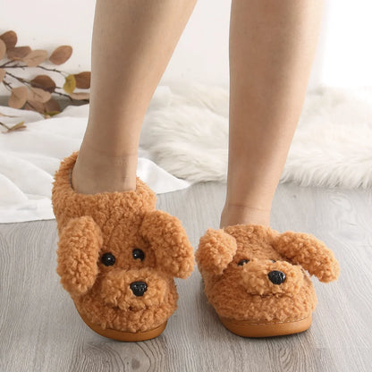 Funki Findz | Shoes | Women's Fluffy Cartoon Dog Fur Slippers