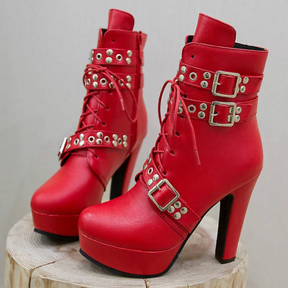 Funki Findz | Boots | Women's Buckle Strap Platform Ankle Boots