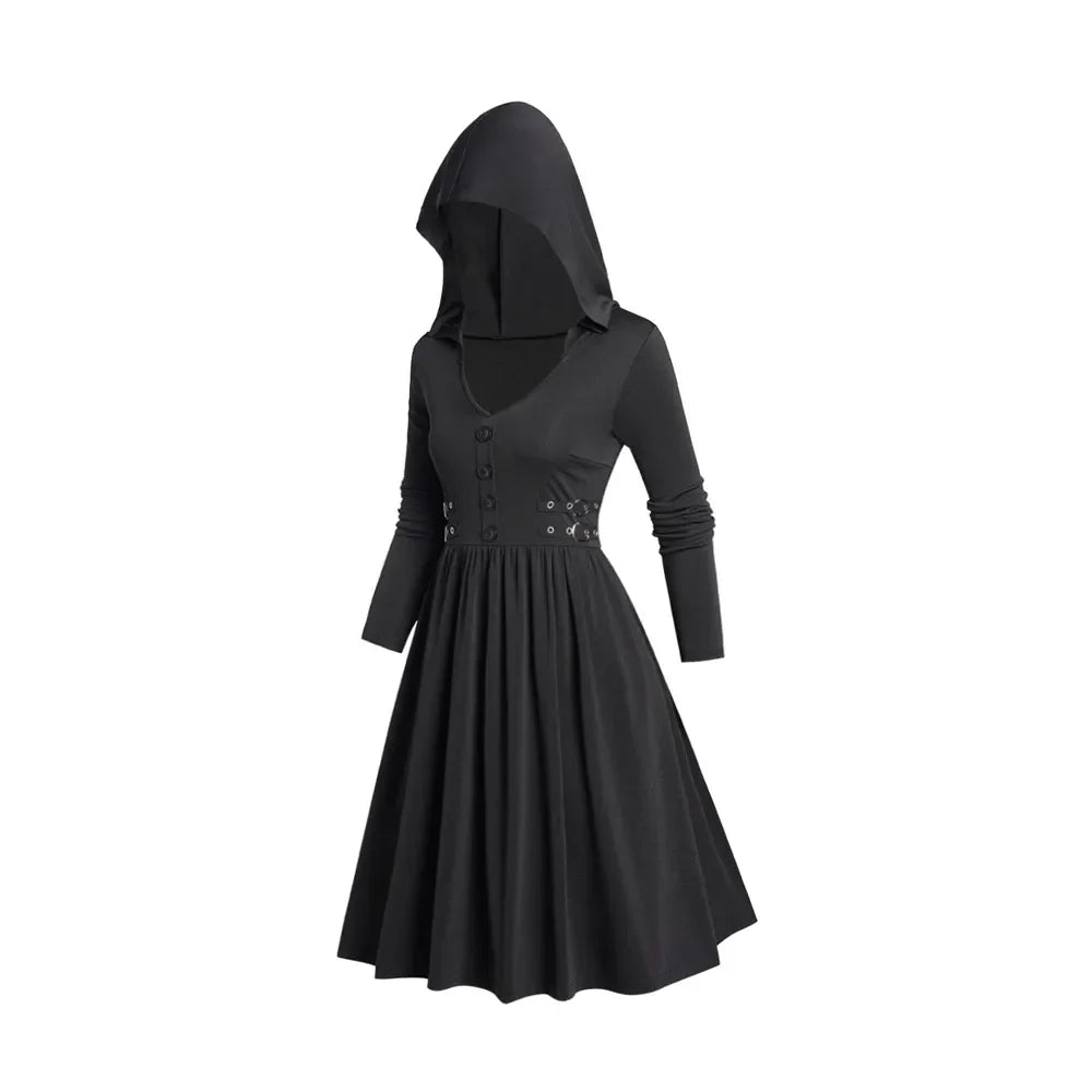 Funki Findz | Dresses | Women's Dark Gothic Hooded Dress