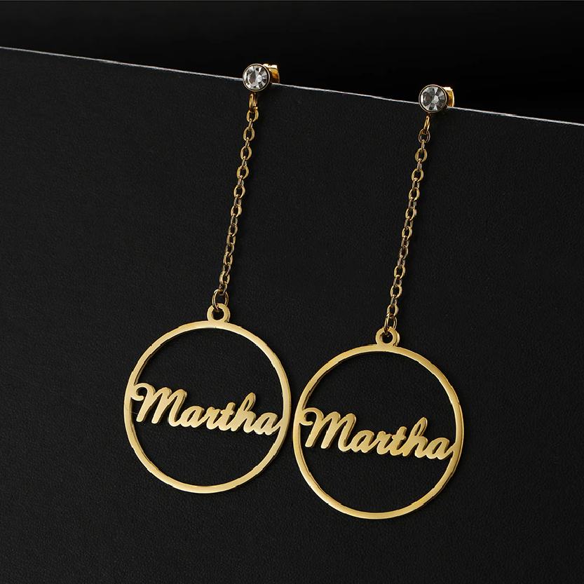 Funki Findz | Earrings | Custom Name Phrase Initial Drop Earring