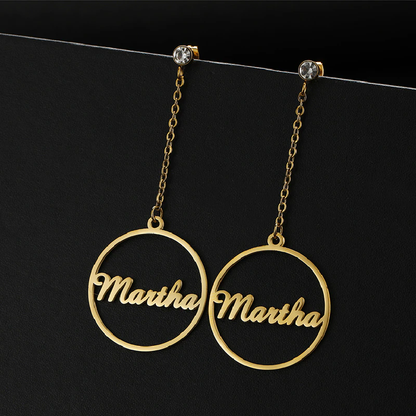 Funki Findz | Earrings | Custom Name Phrase Initial Drop Earring