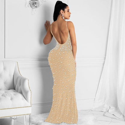 Funki Findz | Dresses | Women's Beaded Pearl Bodycon Dress