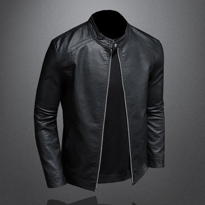 Funki Findz | Jackets | Men's Faux Leather Biker Jacket | Slim Fit