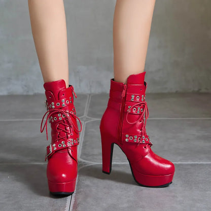 Funki Findz | Boots | Women's Buckle Strap Platform Ankle Boots