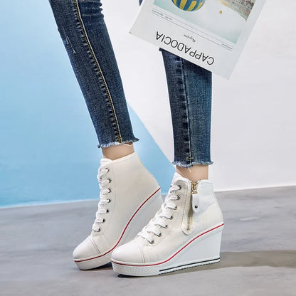 Funki Findz | Boots | Women's High Platform Zipper Sneakers