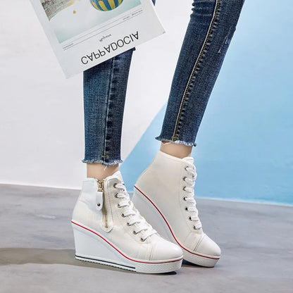 Funki Findz | Boots | Women's High Platform Zipper Sneakers