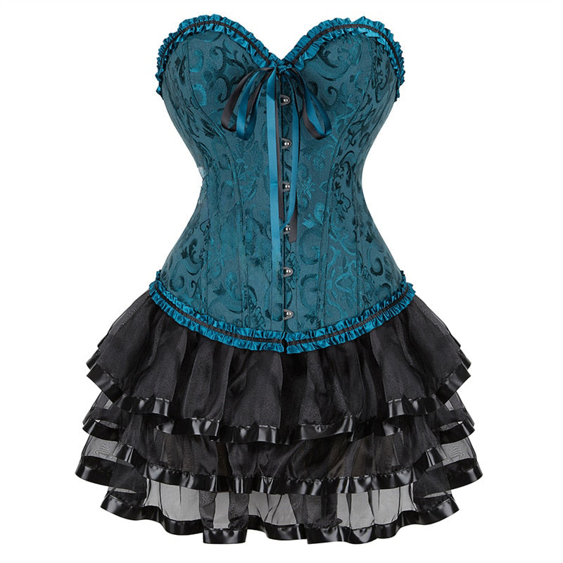Funki Findz | Dresses | Women's Victorian Corset Dress 2Pcs Set