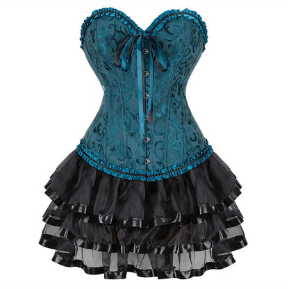 Funki Findz | Dresses | Women's Victorian Corset Dress 2Pcs Set
