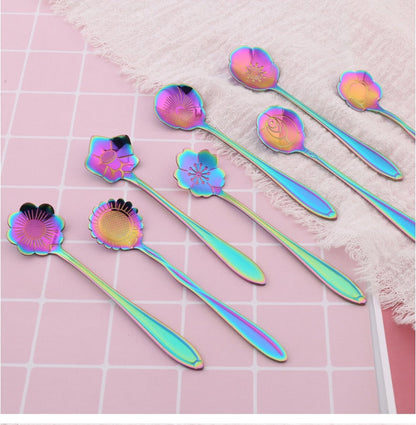 Funki Findz | Spoons | Vintage Gold Flower Coffee Spoons 8 Pcs