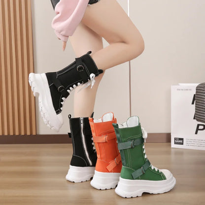 Funki Findz | Boots | Women's Canvas Chunky Platform Boots