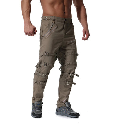 Funki Findz | Pants | Men's Gothic Punk Buckle Strap Zip Pants