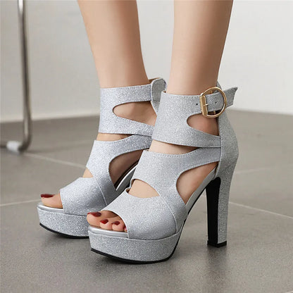 Funki Findz | Shoes | Women's Glitter Gladiator Platform Sandals